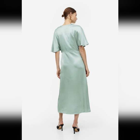 Satin Draped Dress - Picture 3 of 9